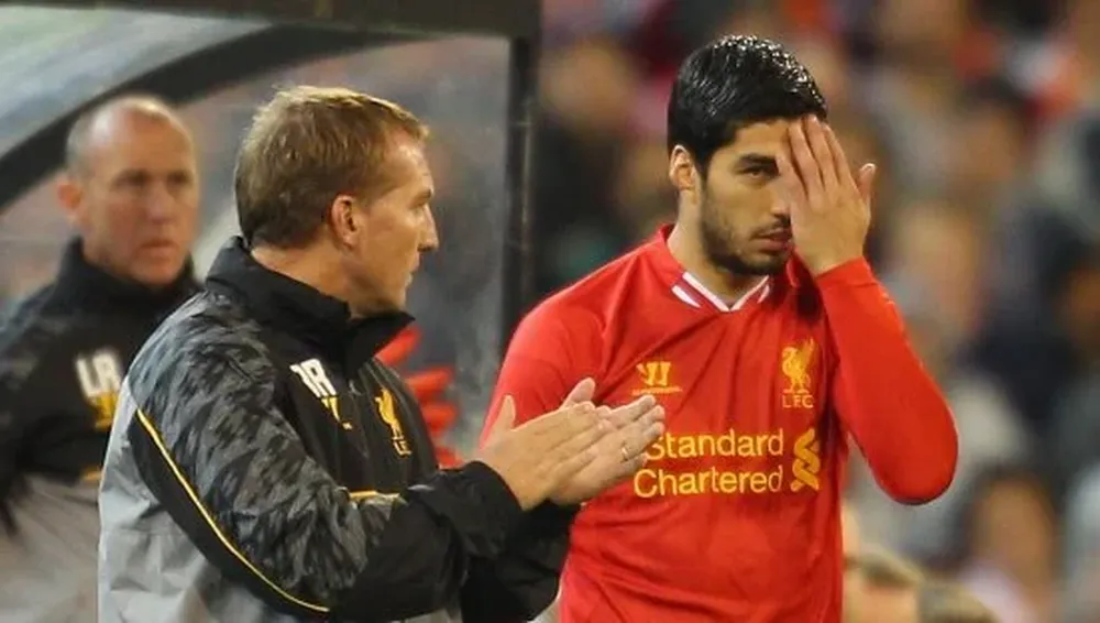 Brendan Rodgers y Luis Suárez