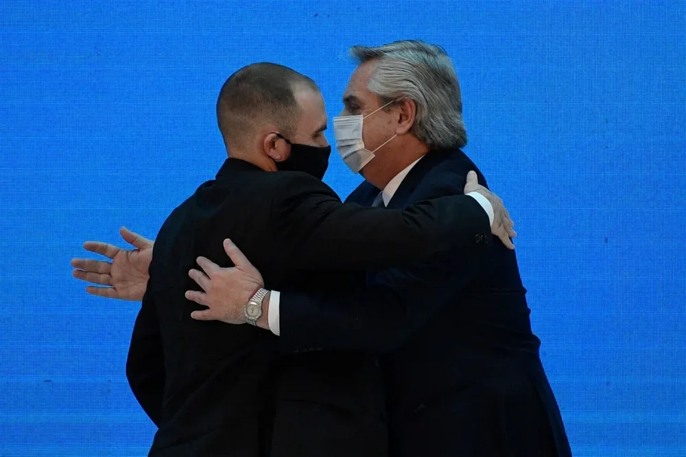 El ministro de Economía argentino, Martín Guzmán, y el presidente Alberto Fernández