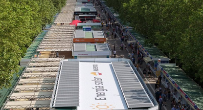 Por primera vez, la Feria del Libro de Madrid funciona con energía solar