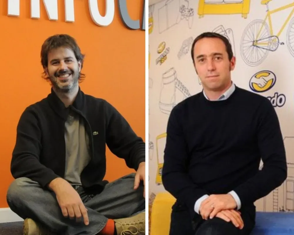 Ricardo Frechou, CEO de InfoCasas y Marco Galperin, fundador y CEO de Mercado Libre