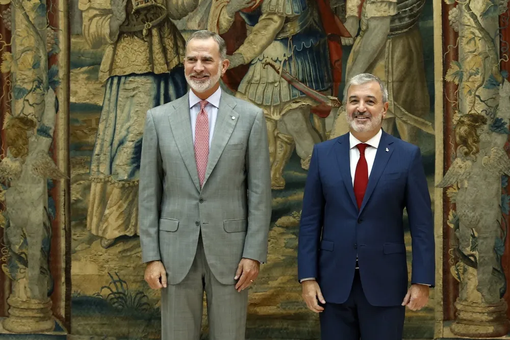 Felipe VI ha recibido este lunes en audiencia al alcalde de Barcelona Jaume Collboni.
