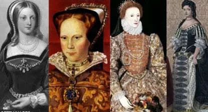 De izq. a der. y con años de reinado: Juana I, 10 al 19 de julio de 1553; María I, 1553-1558; Isabel I, 1558-1603; María II, 1689-1694.