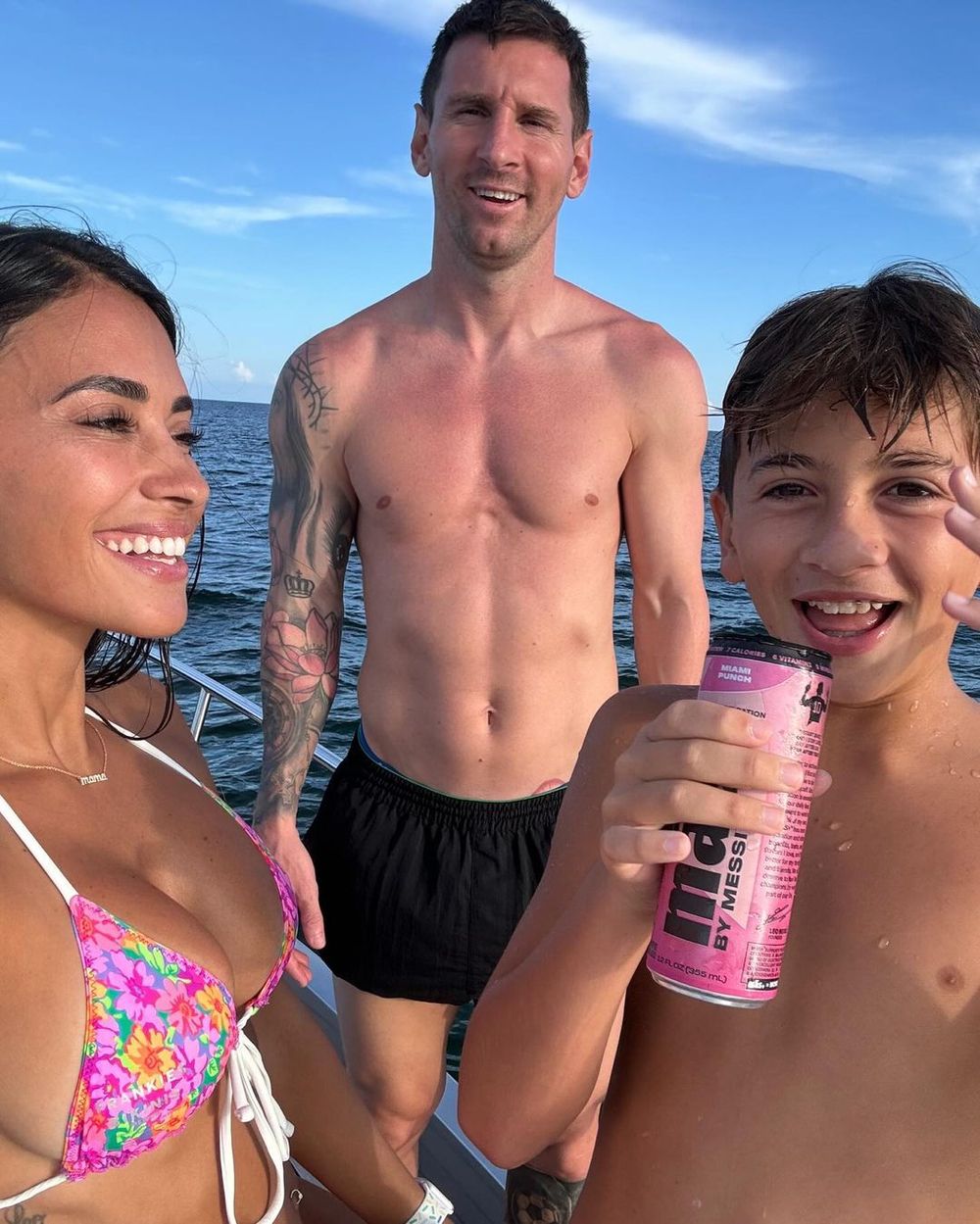 Lionel Messi de vacaciones junto a su familia