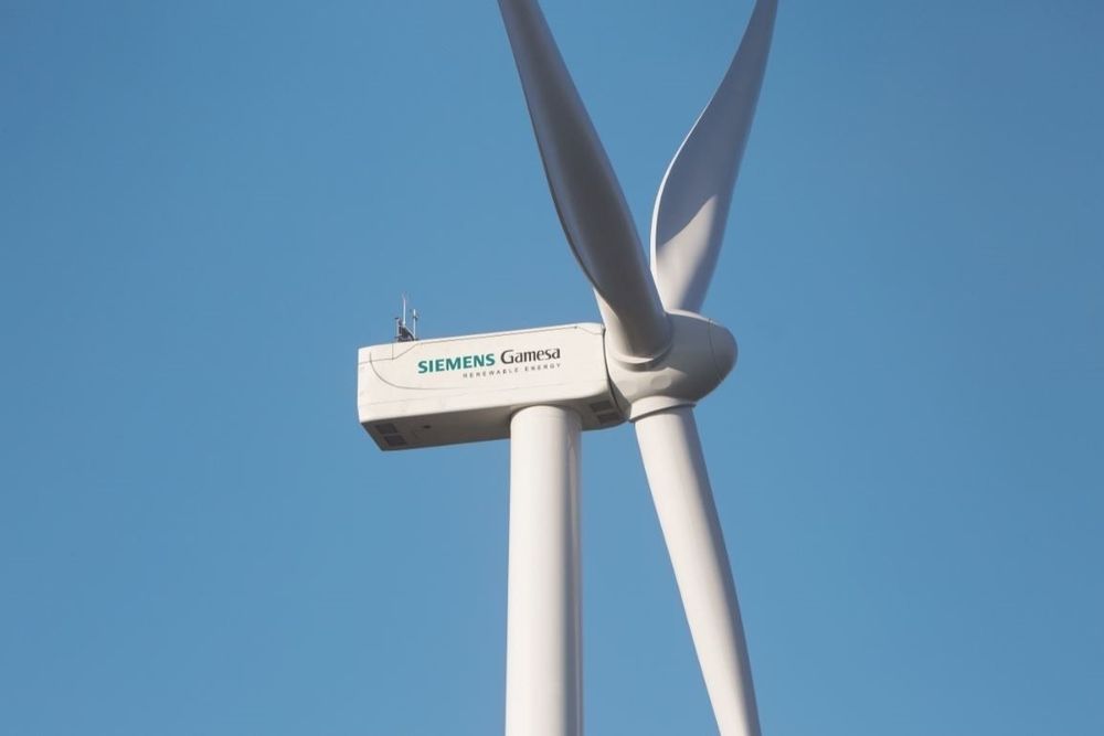 Una torre eólica de Siemens Gamesa fabricada en España. EUROPA PRESS