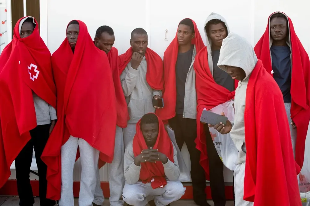 Inmigrantes rescatados en Lanzarote.