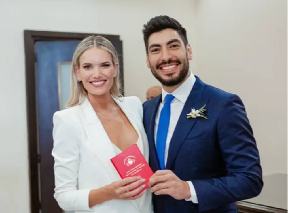 Eva y Facundo cuando se casaron hace solo dos meses