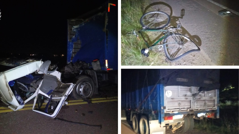 Accidente fatal en Tacuarembó: un hombre murió tras choque entre dos camiones y un ciclista en Ruta 5