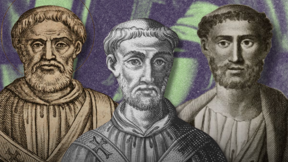 Se cree que el papa Víctor I (izq.), el papa Gelasio I y el papa Milcíades (der.) son de ascendencia norteafricana.