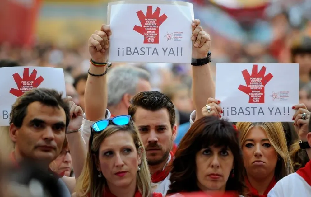 Las protestas en San Fermín contra los abusos a mujeres, 2015.