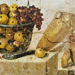 Frutas y nueces en un fresco de la Casa de Julia Felix, Pompeya.