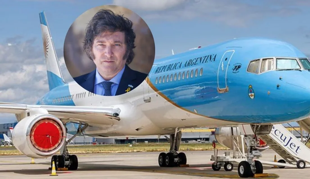 Javier Milei y el avión presidencial de Argentina