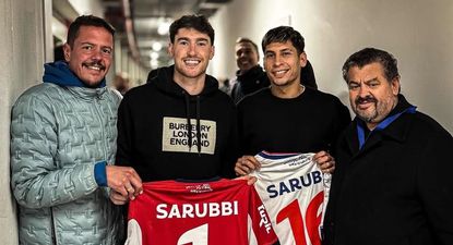 Franco Israel, Mathías Olivera y Fabricio Díaz en el palco de GBG en el Gran Parque Central