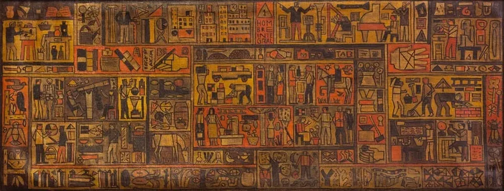 Constructivo: ciencias, artes y oficios Proyecto Mural Liceo Larrañaga, de Julio Uruguay Alpuy