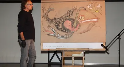 Hogue durante el espectáculo