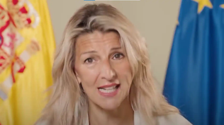Yolanda Díaz pidiendo el reconocimiento del Estado de Palestina desde el río hasta el mar