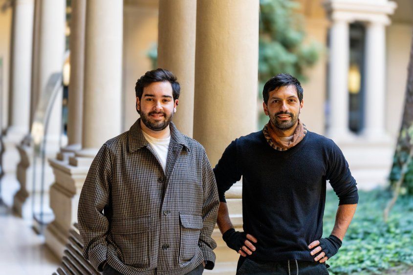 Los investigadores de Udelar, Agustín Chanes y Facundo Plenc