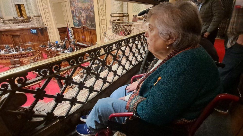 Beatriz Gelós en las barras del Parlamento