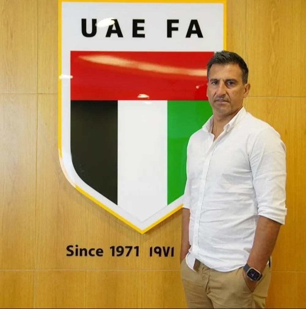 Marcelo Broli en su presentación como DT de la Sub-23 de Emiratos Árabes