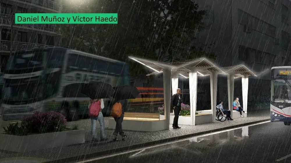 Proyecto Parquecitos (noche) de la parada de Daniel Muñoz y Víctor Haedo