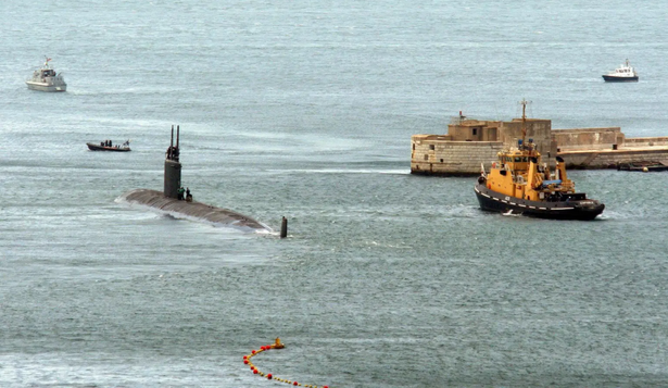 Un submarino nuclear de Estados Unidos de Los Ángeles en Gibraltar