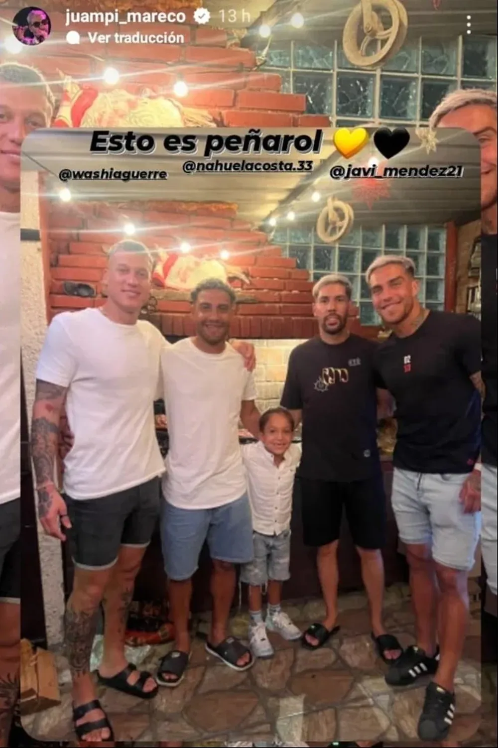 Nahuel Acosta, Washington Aguerre y Javier Méndez junto a Juampi Mareco