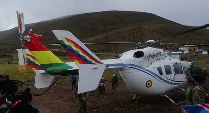 aterrizaje de emergencia de helicoptero que transportaba a evo morales