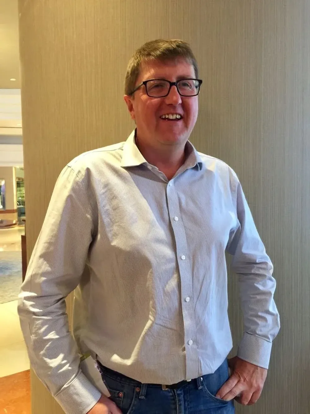 Andy Pollard visitó Uruguay para participar en el Congreso Mundial de la raza Merino Australiano.