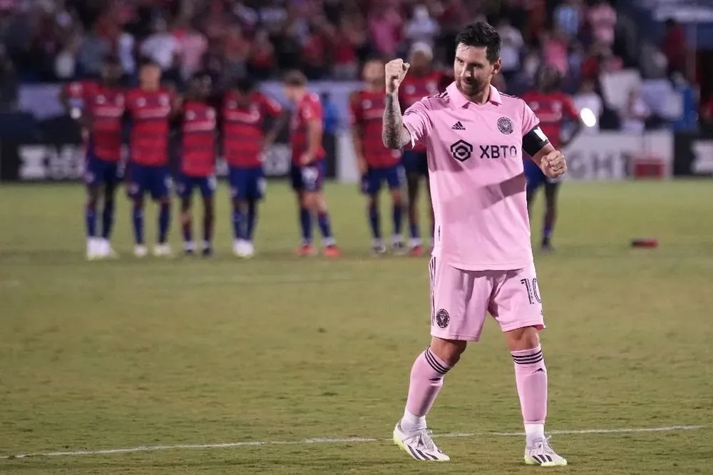 El festejo de Messi en su último partido