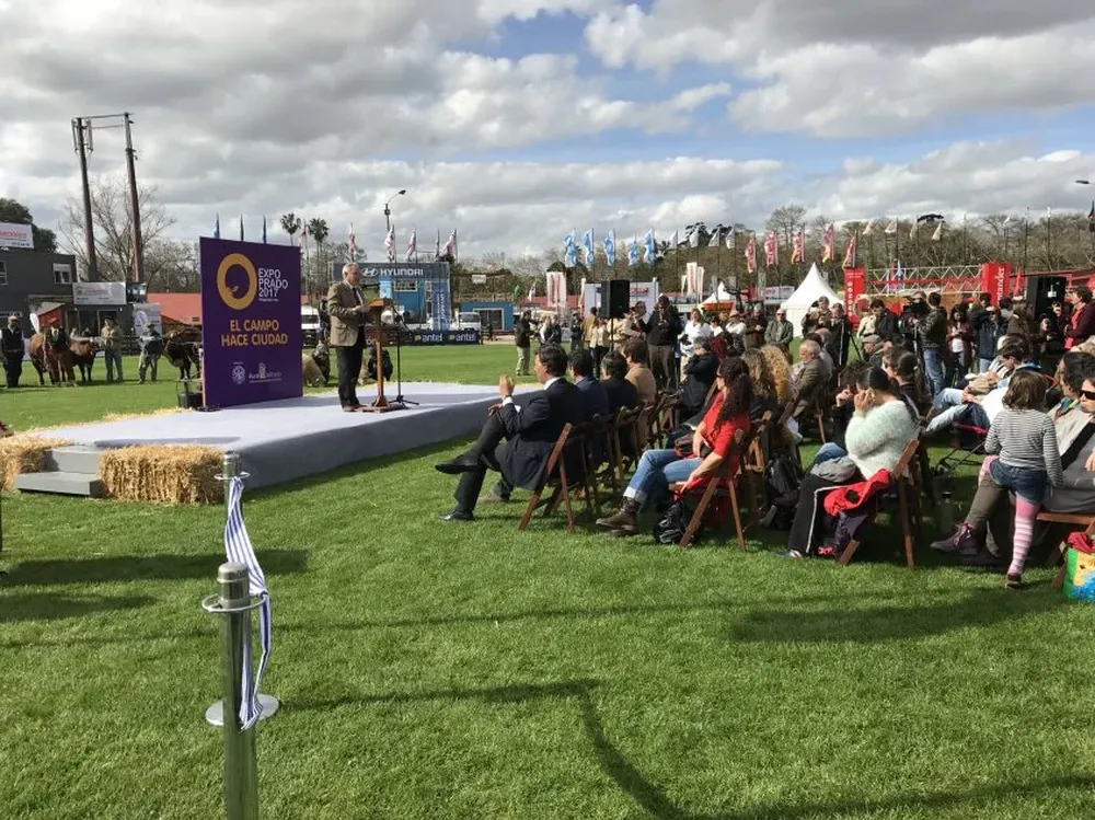 Pablo Zerbino, presidente de la ARU, en el acto inaugural de la Expo Prado 2017.