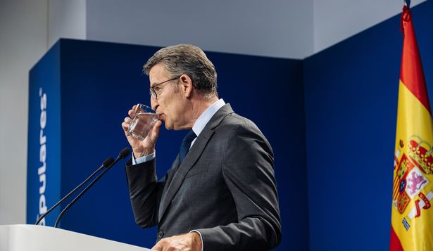 Alberto Núñez Feijóo en rueda de prensa en la sede del PP, tras el acuerdo cpn el PSOE para revovar el CGPJ