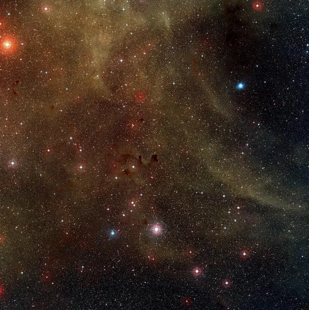 Una imagen de Herbig-Haro HH 46/47, a unos 1.400 años luz de la Tierra en la constelación Vela, tomada con el telescopio milimétricos/submilimétrico ALMA