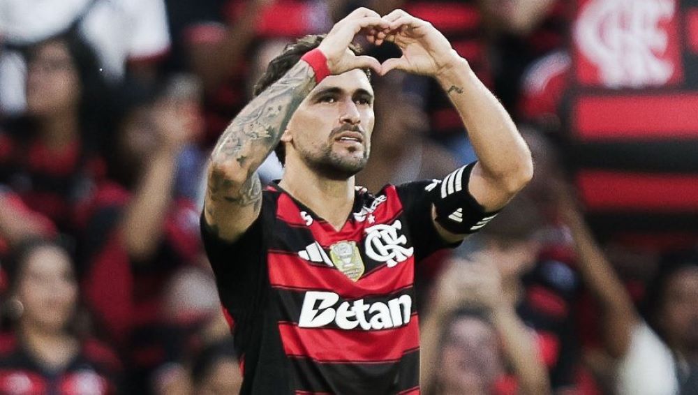 Giorgian De Arrascaeta volvió a festejar un gol para Flamengo