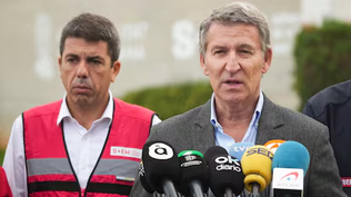 El presidente de la Generalidad valenciana, Carlos Mazón y Alberto Núñez Feijóo, líder del PP.