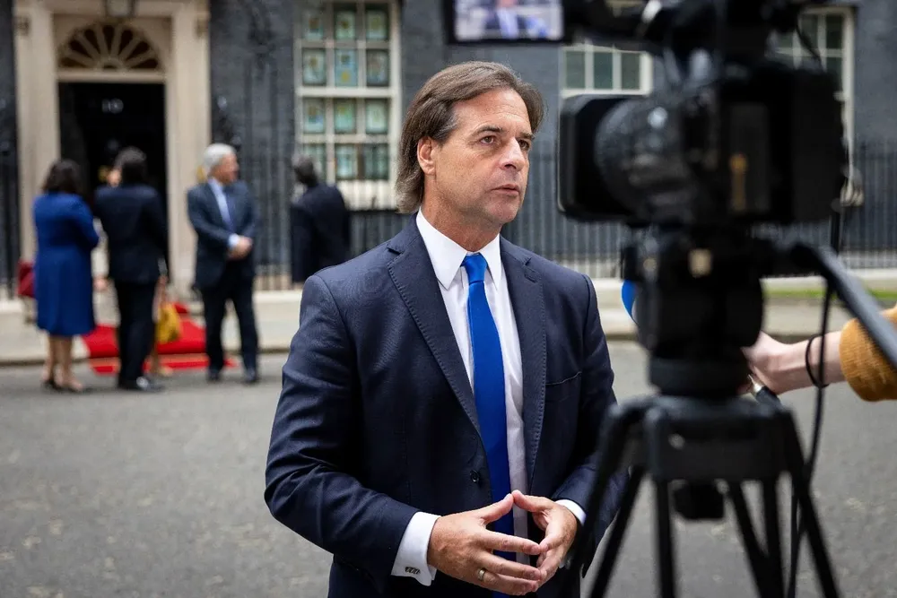 Lacalle Pou este lunes en su visita a Reino Unido