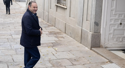 El exministro de Transportes, Jose Luis Ábalos, al ingresar a declarar ante el juez.