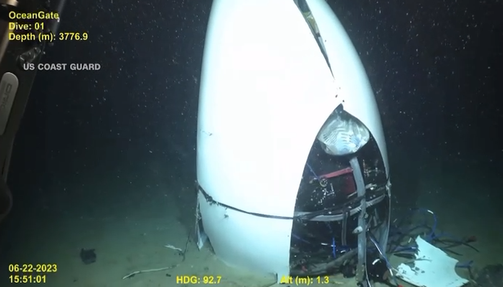 Restos del submarino Titán de la empresa OceanGate
