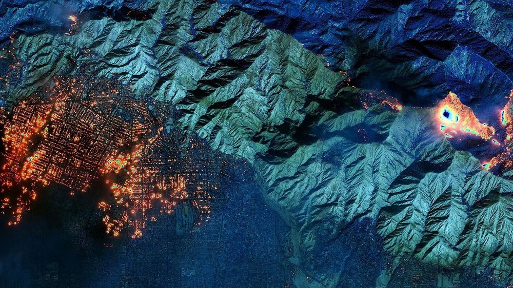 La topografía montañosa del área de Los Ángeles puede hacer que los incendios sean más intensos.