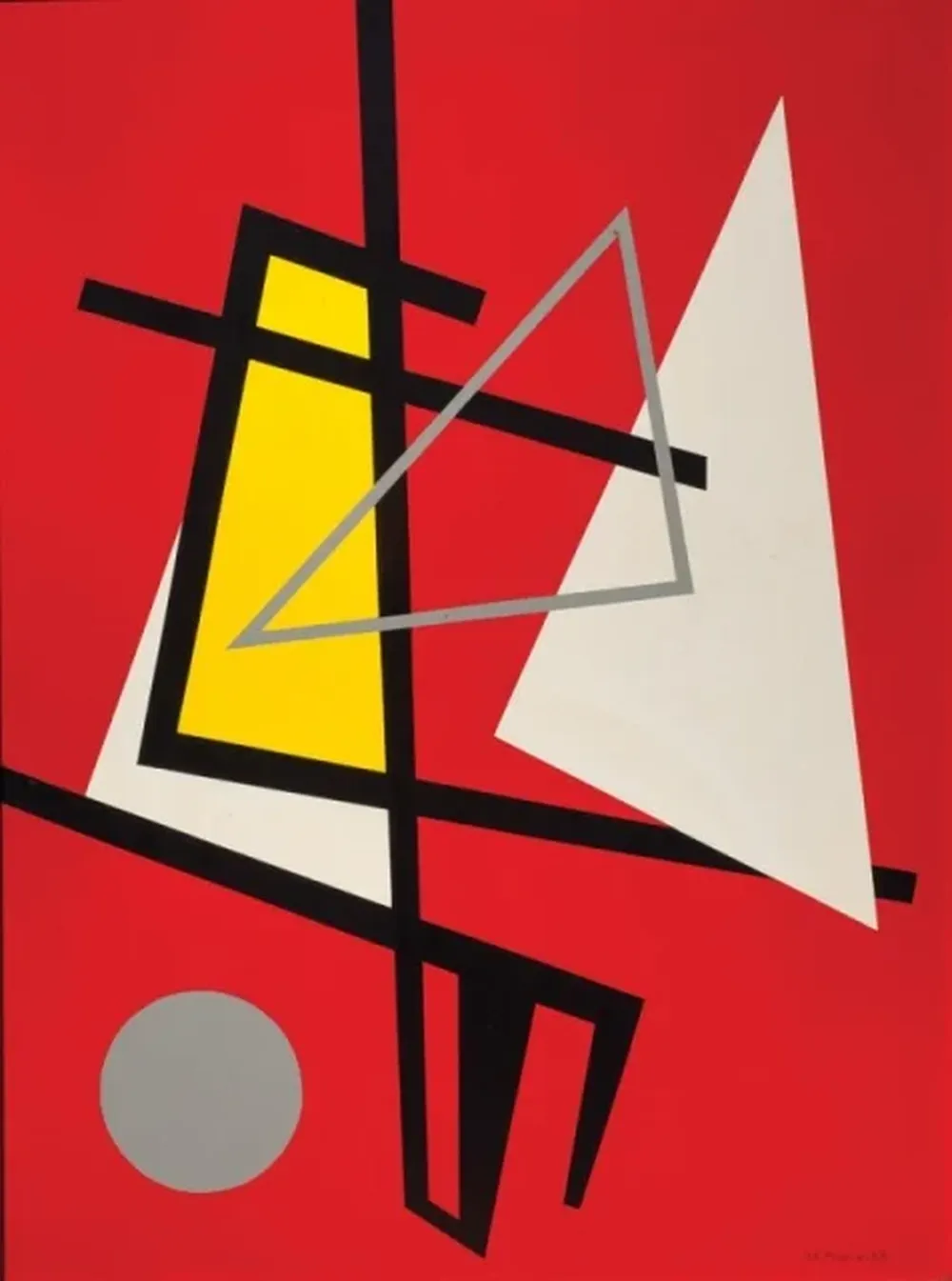 Bermellon 6-53, una pieza de laca sobre chapa de la artista María Freire