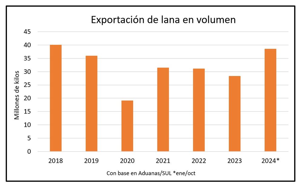 Lanas: exportaciones crecientes relevó un nuevo análisis del SUL.