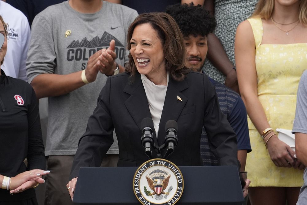 Kamala Harris en los jardines de la Casa Blanca, en Washington, el 22 de julio de 2024