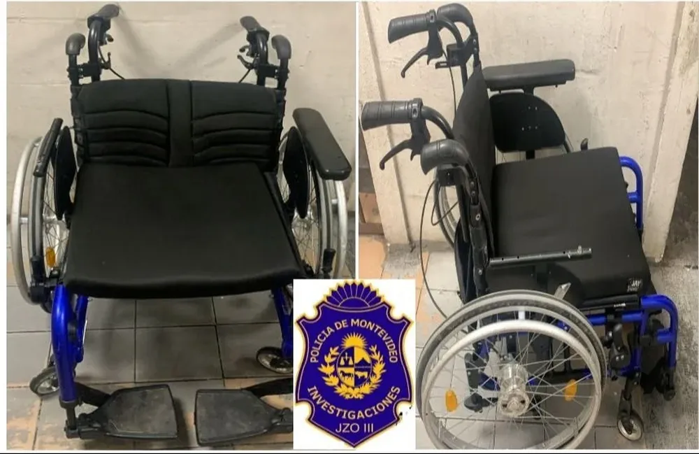 Silla de ruedas incautada al joven de 18 años implicado en la rapiña al taxista