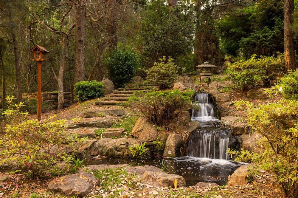 Durante años se retiraron rocas de distintos puntos del terreno que luego se volvieron a utilizar para diseñar puentes, cascadas y pasajes a lo largo del jardín.