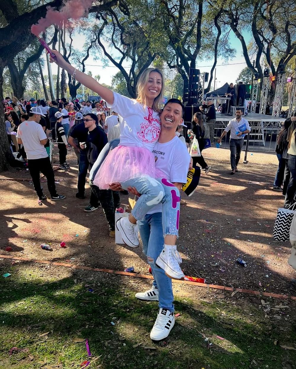 El festejo del recibimiento de Mechi Carrau, la pareja de Maxi Silvera