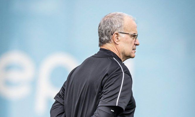 Marcelo Bielsa en la práctica de este martes en el Complejo Celeste