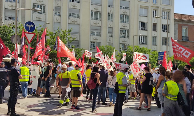 Manifestación de sindicatos obreros.
