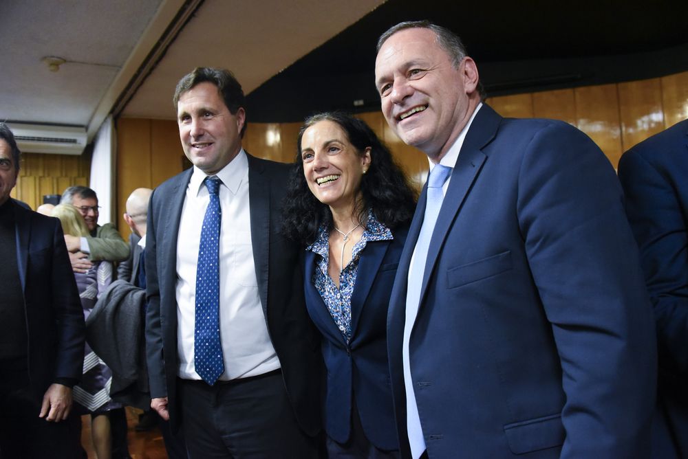 Diego Labat, Azucena Arbeleche y Álvaro Delgado. Archivo