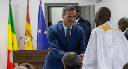 Pedro Sánchez, en el Instituto Cervantes de Dakar