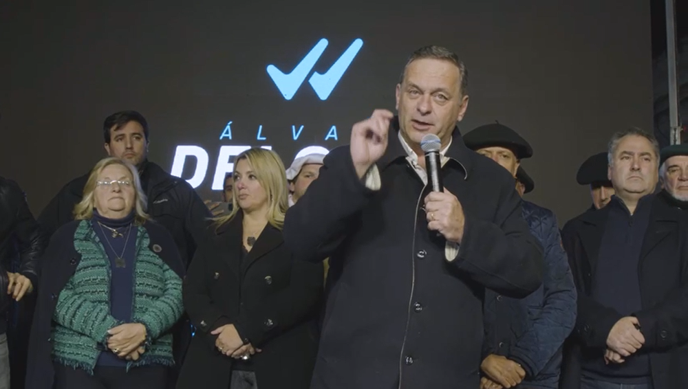 Álvaro Delgado en el acto de cierre de su campaña en Maldonado