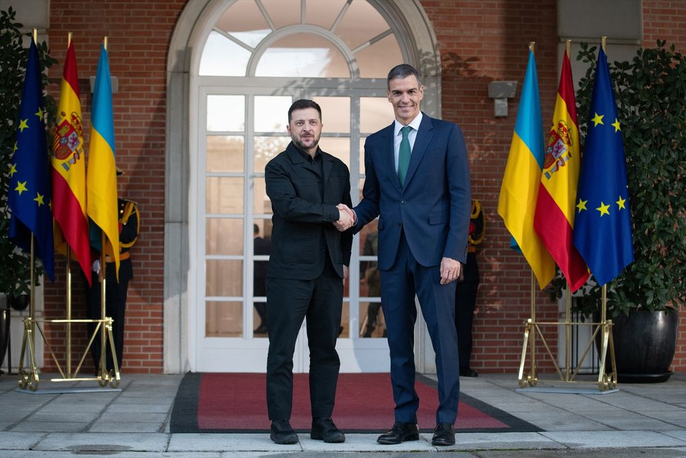 Pedro Sánchez recibe a Volodomir Zelenski en visita oficial a España. EUROPA PRESS.&nbsp;