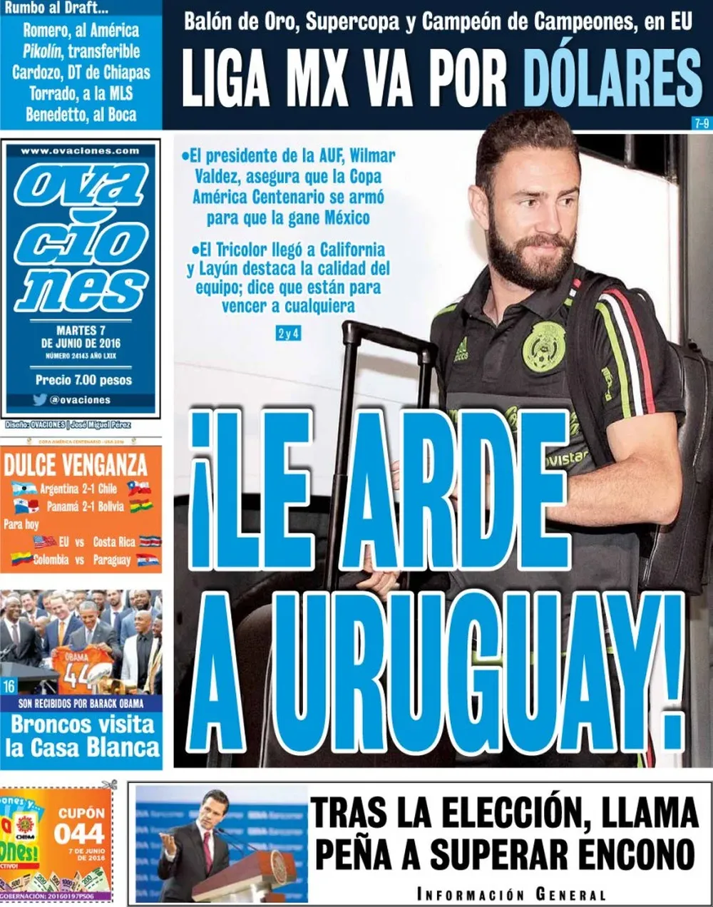 El título de Ovaciones dedicado al presidente de la AUF